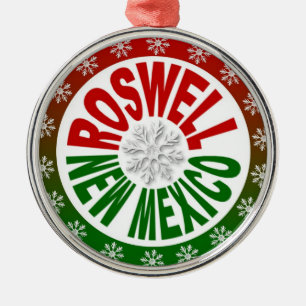 Ornamento De Metal Roswell Novo México ornamentação verde vermelha