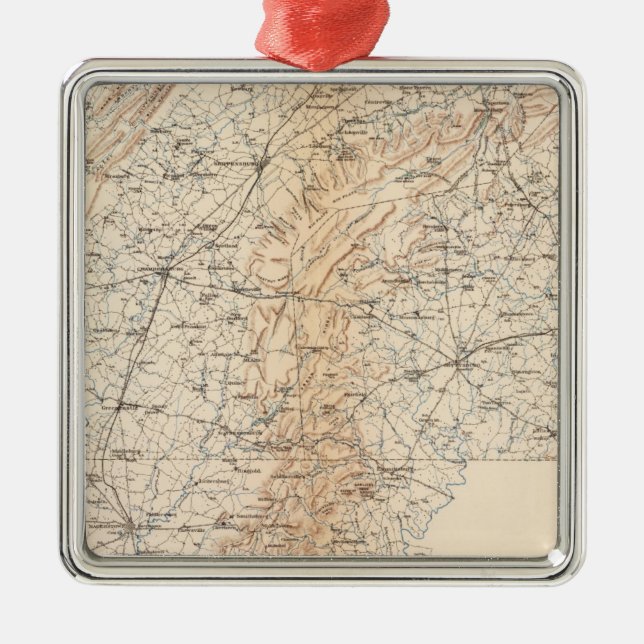 Ornamento De Metal Rota, campanha de Gettysburg (Frente)