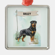 Rottweiler Aquarela Cachorro Personalizado