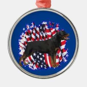 Ornamento De Metal Rottweiler Patriot