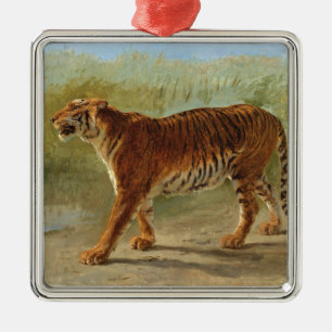 Ornamento De Metal Royal Tiger Marching (por Rosa Bonheur)