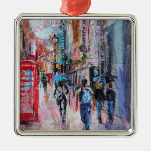 Ornamento De Metal Rua de Carnaby do dia chuvoso