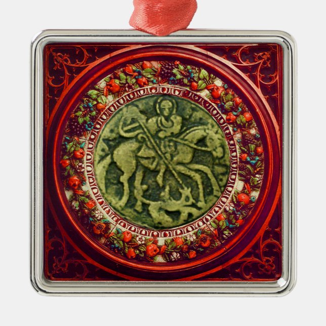 ORNAMENTO DE METAL RUA.GEORGE, DRAGON BRONZE MEDALLION FLORAL CROWN (Frente)