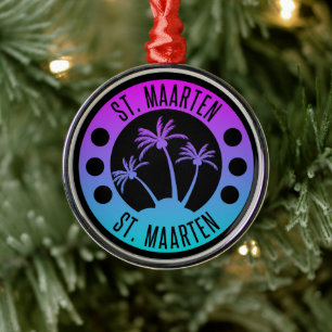 Ornamento De Metal Rua. Gradiente Azul Maarten Sint Martin