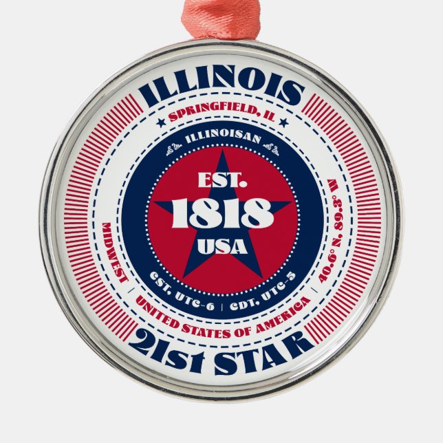 Ornamento De Metal Rua Illinois 21 (Frente)