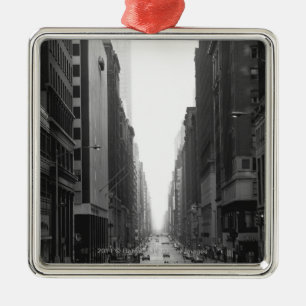 Ornamento De Metal Rua na cidade B&W de NY