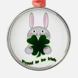 Ornamento De Metal Rua. Patricks Bunny Orgulha ser irlandês Shamrock