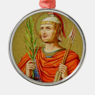 Ornamento De Metal Ruas. Sebastian (SNV 24) Premium Round