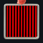 Ornamento De Metal Ruby Black<br><div class="desc">Ruby Black é um simples design de listras negras e vermelhas que se encaixa em todas as ocasiões e itens. Esta imagem está disponível em uma variedade de outros produtos,  basta clicar no link abaixo da foto perto de 'Sobre este Design'.</div>