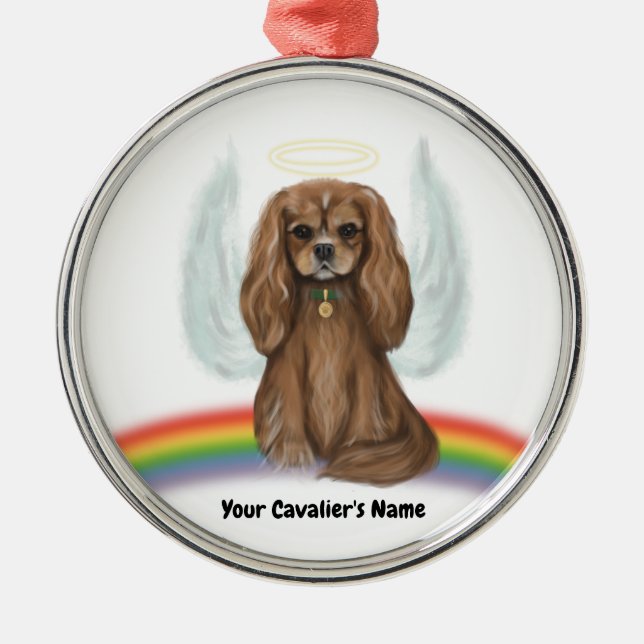 Ornamento De Metal Ruby Cavalier Pet Losse Ornament - Personalizável (Frente)
