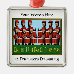 Ornamento De Metal Rufar de 12 bateristas