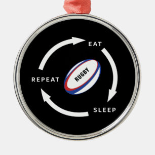 Ornamento De Metal Rugby Coma Dormir Repete Ventilador Esportivo Dize