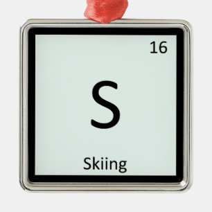 Ornamento De Metal S - Esportes de Esqui Química Símbolo da Tabela Pe