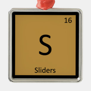 Ornamento De Metal S - Sliders Hambúrguer Química Símbolo da Tabela P