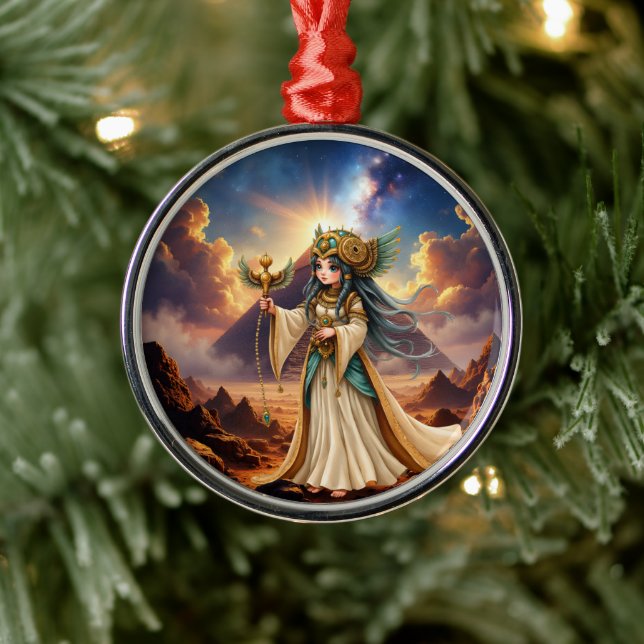 Ornamento De Metal Sacerdotisa Celestial da Pirâmide Dourada. (Árvore)