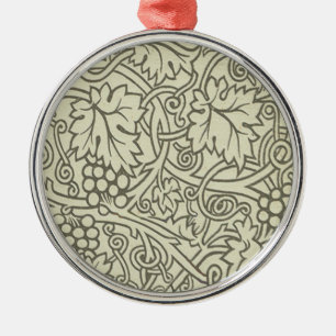 Ornamento De Metal Sage Green Grapevile William Morris Pattern