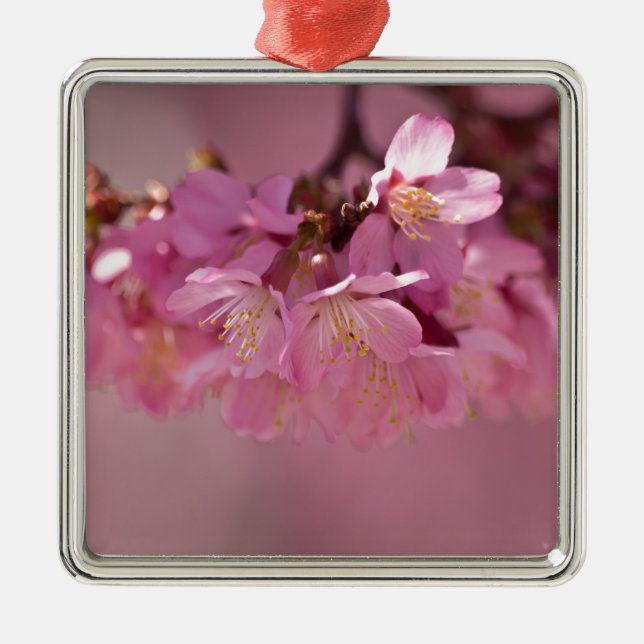 Ornamento De Metal Sakura Cherry Blossoms Delicar Buquê Rosa (Frente)
