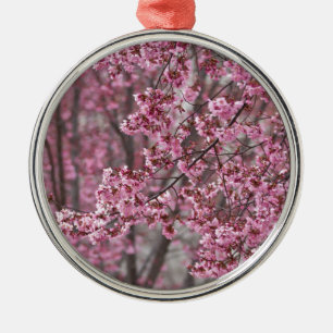 Ornamento De Metal Sakura Cherry Blossoms Fluindo Rosa