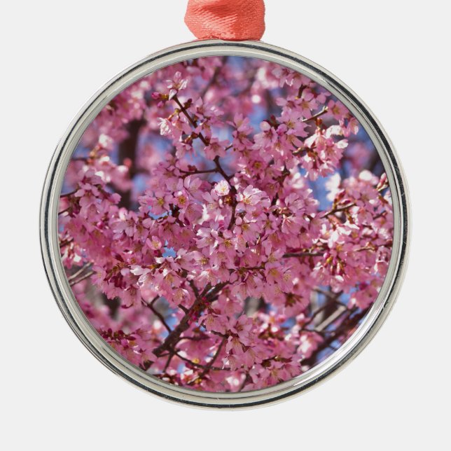 Ornamento De Metal Sakura Pink Chersom Sky (Frente)