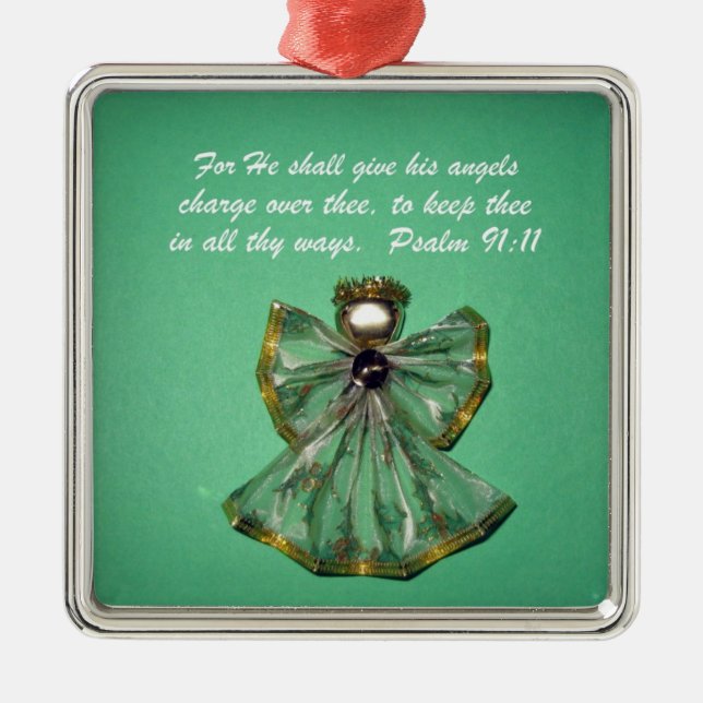 Ornamento De Metal Salmo 91:11 (Frente)