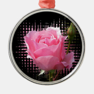 Ornamento De Metal salpico de rosa rosa