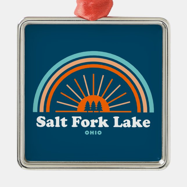 Ornamento De Metal Salt Fork Lake Ohio Rainbow (Frente)