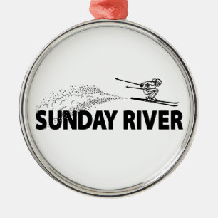 Ornamento De Metal Saltador de esqui Sunday River Maine