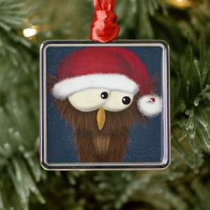 Ornamento De Metal Sam, a Coruja Festiva