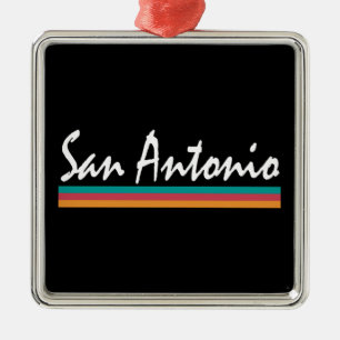 Ornamento De Metal San Antonio Texas Fiesta Colors