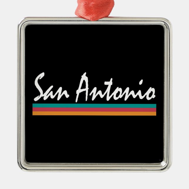 Ornamento De Metal San Antonio Texas Fiesta Colors (Frente)