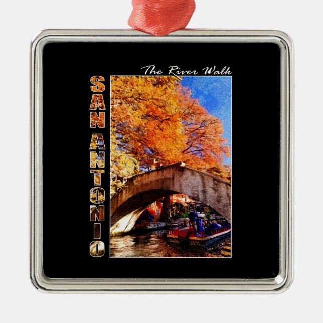 Ornamento De Metal San Antonio, Texas: Ponte River Walk (Frente)
