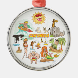 Ornamento De Metal San Diego California Ornament