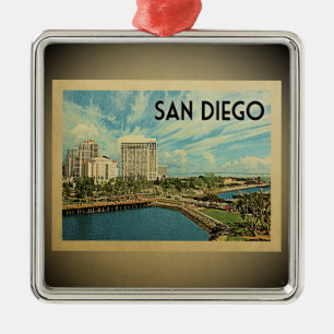 Ornamento De Metal San Diego California Viagens vintage Ornament