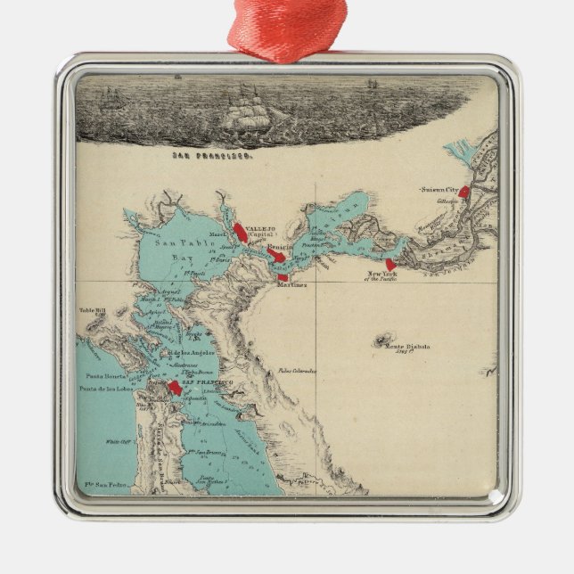 Ornamento De Metal San Francisco a Sacramento (Frente)