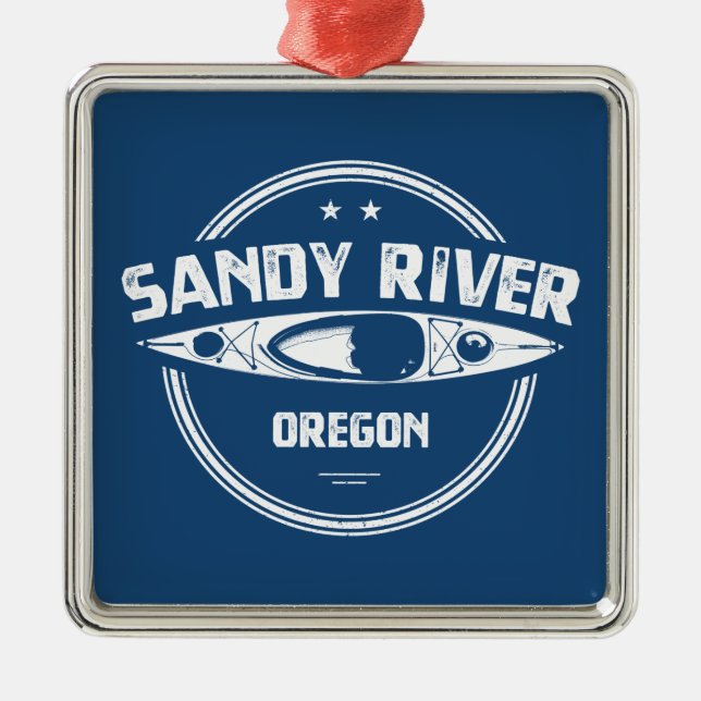 Ornamento De Metal Sandy River Oregon Kayaking (Frente)