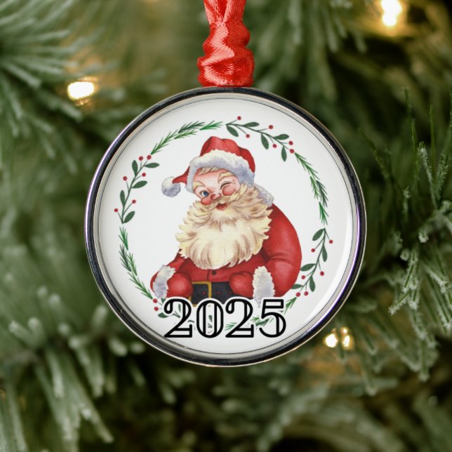 Ornamento De Metal Santa 2025 (Árvore)