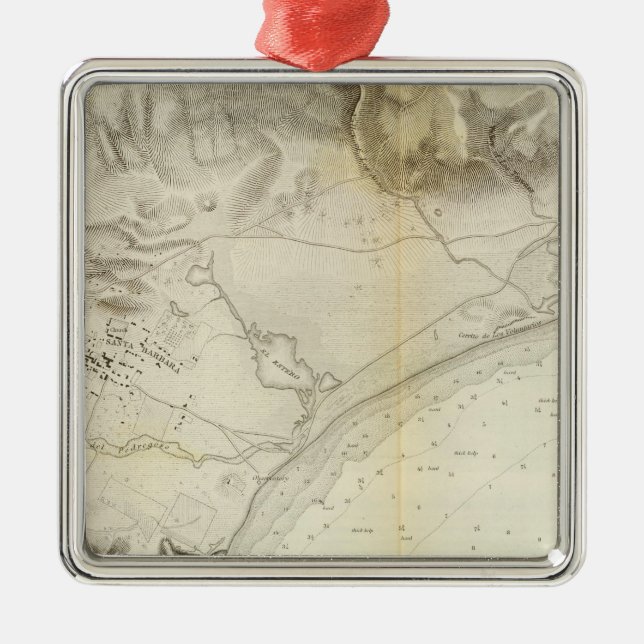 Ornamento De Metal Santa Barbara, Calif (Frente)