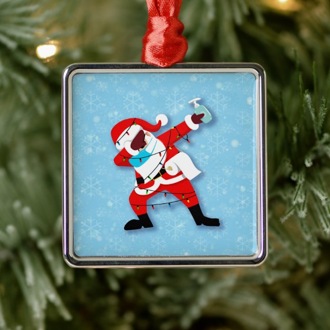 Ornamento De Metal Santa Claus Dabbing (Árvore)