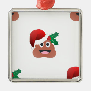 Ornamento De Metal santa claus poop emoji