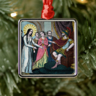 Ornamento De Metal Santa Filomena é Julgada perante o Imperador Diocl