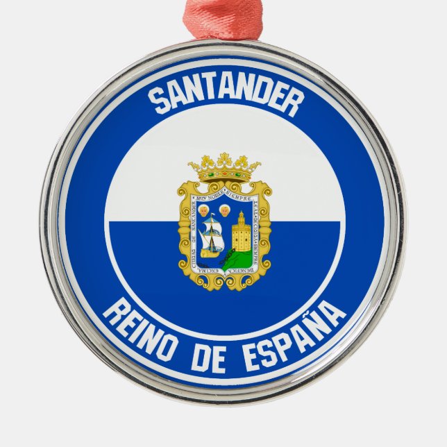 Ornamento De Metal Santander Round Emblem (Frente)