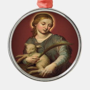 Ornamento De Metal Santo Agnes de Roma