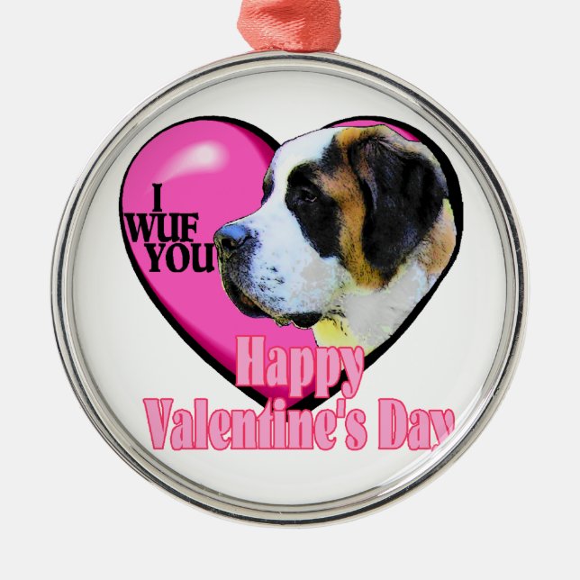 Ornamento De Metal Santo Bernard Dia de os namorados (Frente)