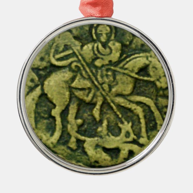 ORNAMENTO DE METAL SANTO GEORGE E DRAGON MEDALLION (Frente)