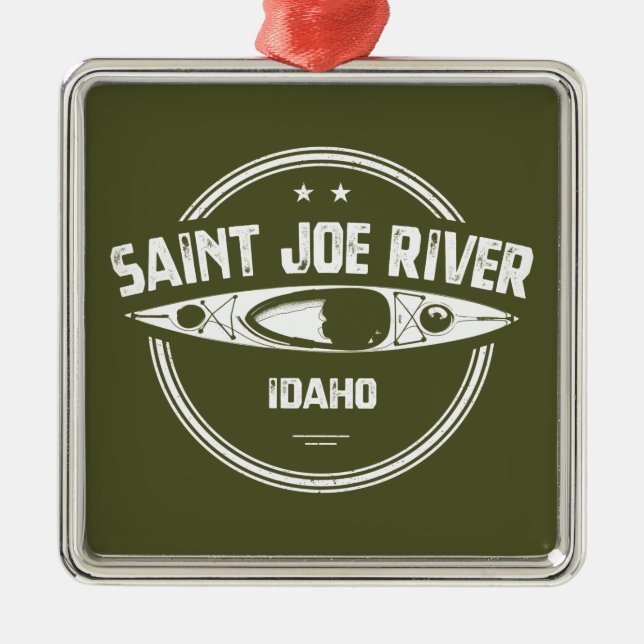 Ornamento De Metal Santo Joe River Idaho Kayaking (Frente)