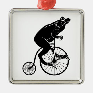 Ornamento De Metal Sapo que monta uma bicicleta