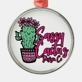 Ornamento De Metal Sassy Cactus Design Co [logótipo 1]
