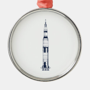 Ornamento De Metal Saturn Rocket
