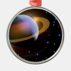 Ornamento De Metal Saturno
