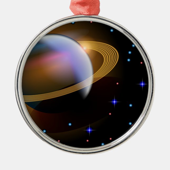 Ornamento De Metal Saturno (Frente)
